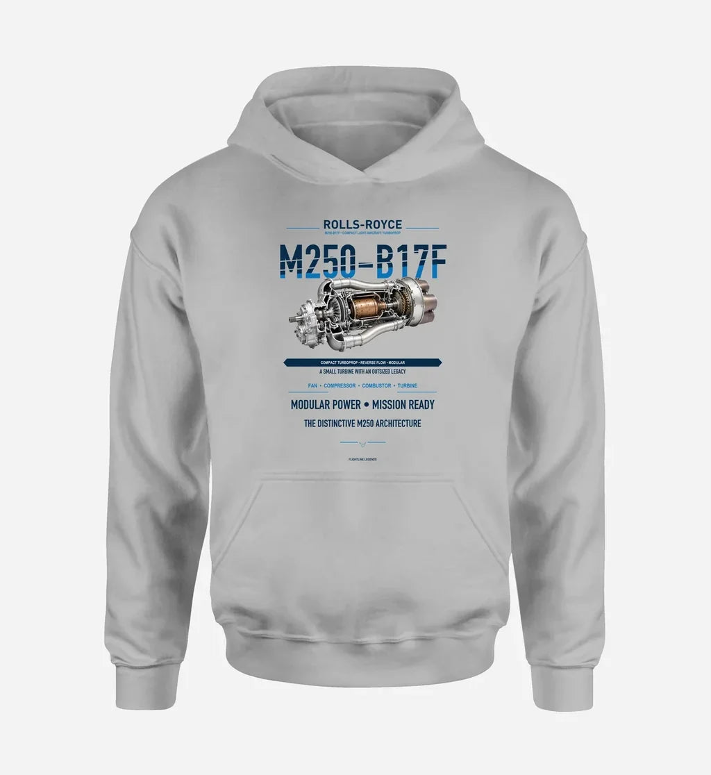 M250-B17F design on light gray hoodie single side