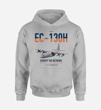 Thumbnail for EC-130H Compass Call design on light gray double-side hoodie, single-side print
