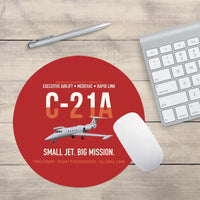 Thumbnail for C-21A Learjet Small Jet Big Mission design on red round mouse pad