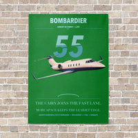 Thumbnail for Bombardier Learjet 55 vertical canvas print - no frame - green background
