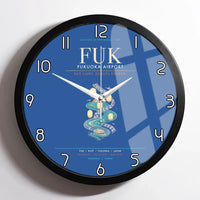Thumbnail for Fukuoka Airport FUK - Hakata Lantern Bay Weave Wall-Clock Framed - Blue