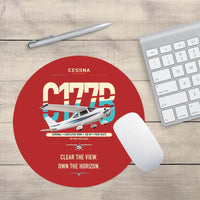 Thumbnail for Cessna 177B Cardinal design on red round mouse pad