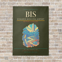 Thumbnail for Bismarck Municipal Airport BIS - Canvas No Frame - Green Army