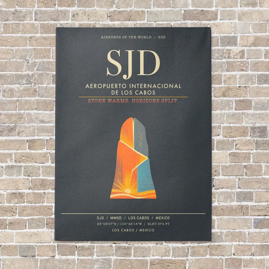 Aeropuerto Internacional de Los Cabos SJD - Canvas Framed - Gray
