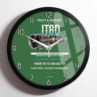 Thumbnail for JT8D design on green framed wall clock