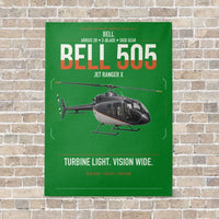 Thumbnail for Bell 505 Jet Ranger X vertical canvas print - no frame - green background