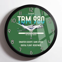 Thumbnail for Daher TBM 980 design on green framed wall clock