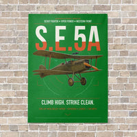 Thumbnail for Royal Aircraft Factory S.E.5a vertical canvas print - no frame - green background