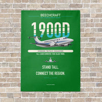 Thumbnail for Beechcraft 1900D vertical canvas print - no frame - green background