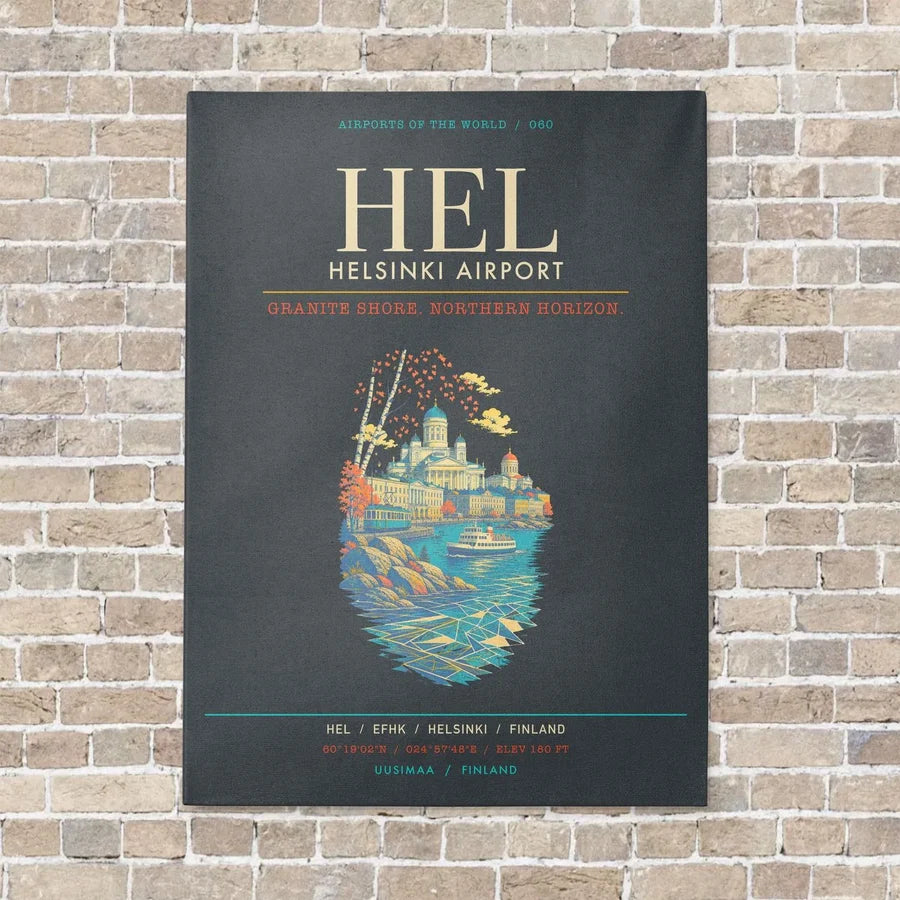 Helsinki Airport HEL - Canvas Framed - Gray