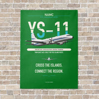 Thumbnail for NAMC YS-11A vertical canvas print - no frame - green background