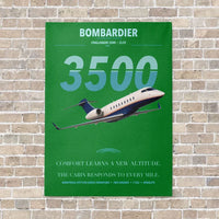 Thumbnail for Bombardier Challenger 3500 vertical canvas print - no frame - green background
