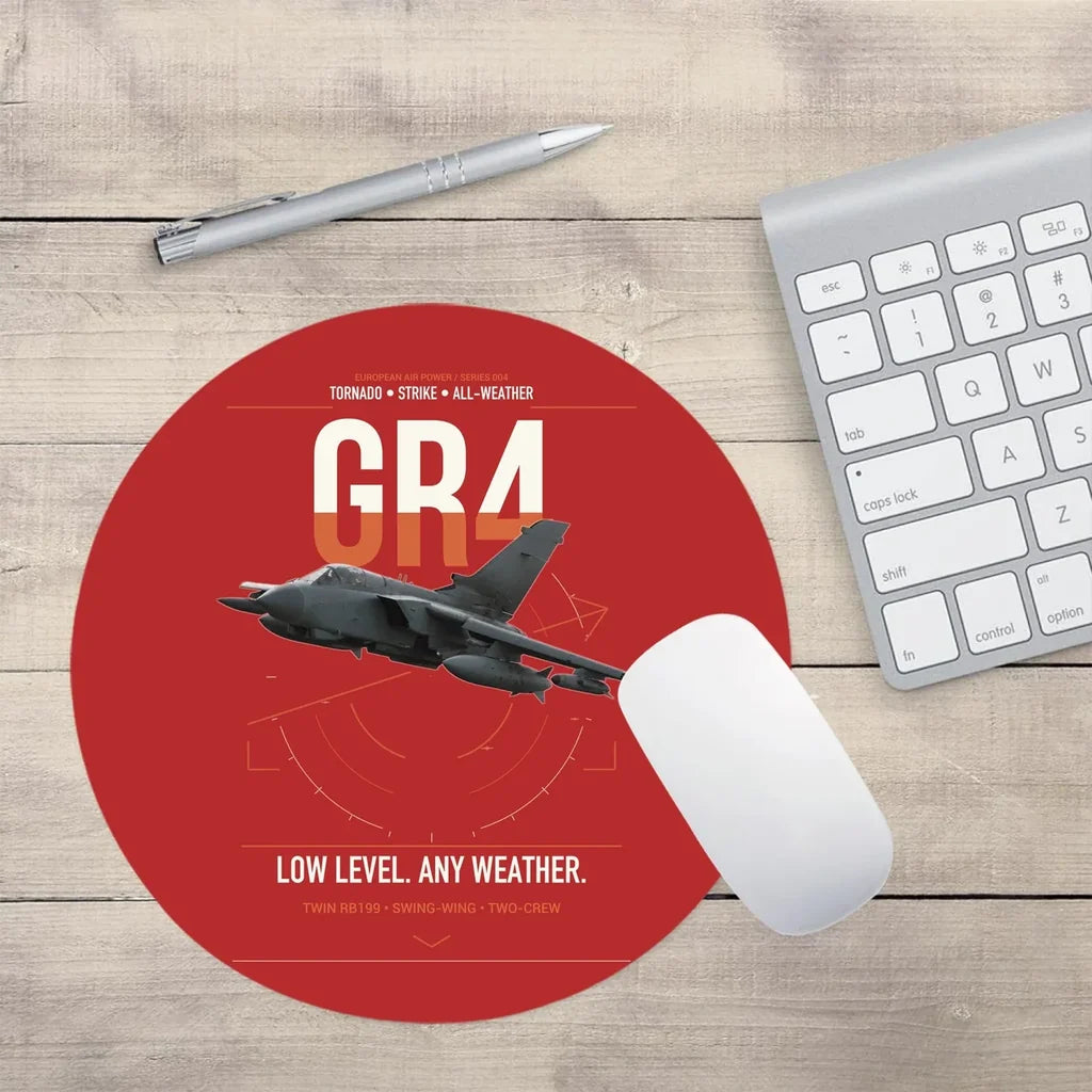 Panavia Tornado GR4 design on red round mouse pad