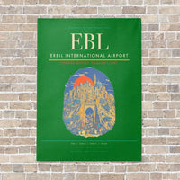 Thumbnail for Erbil International Airport EBL vertical canvas print - no frame - green background