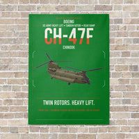 Thumbnail for Boeing CH-47F Chinook vertical canvas print - no frame - green background