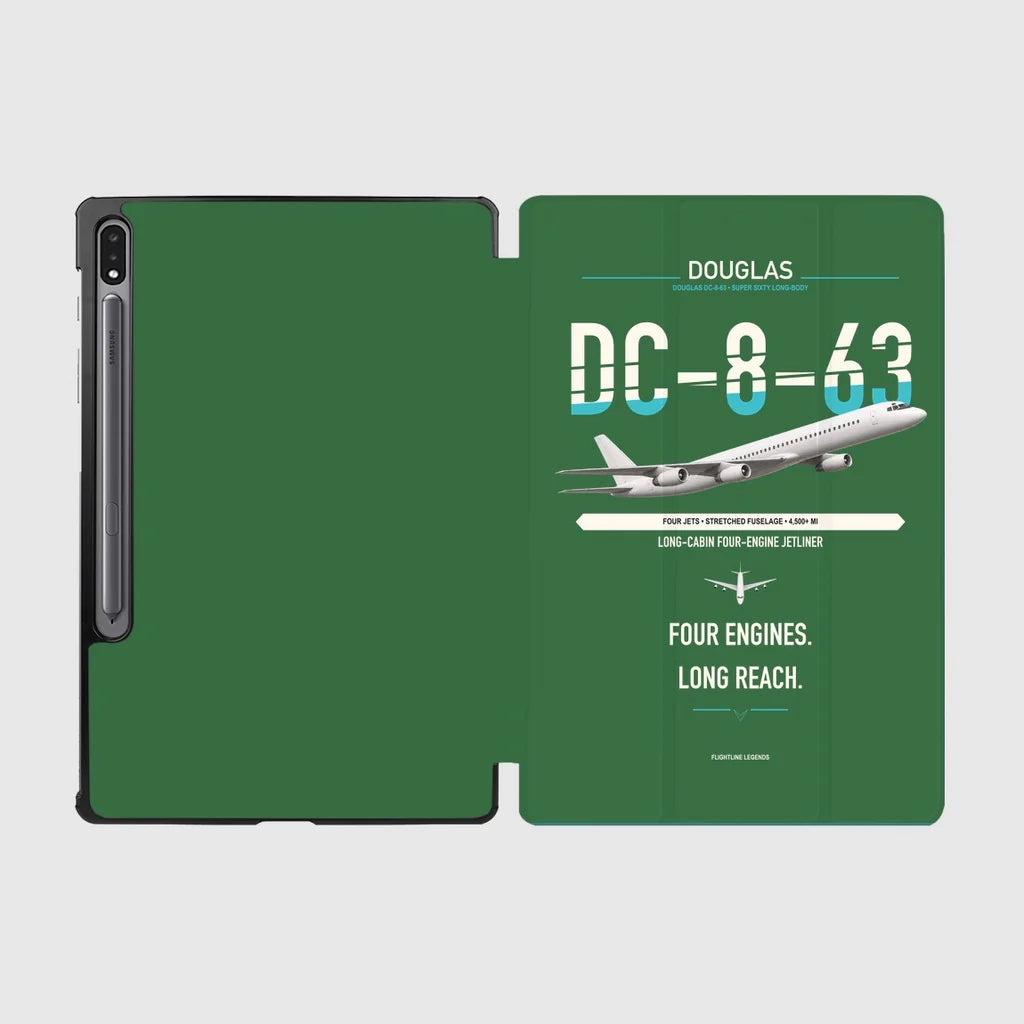 Douglas DC-8-63 design on green samsung tablet tablet case