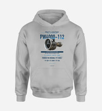 Thumbnail for PW4000-112 design on light gray hoodie single side