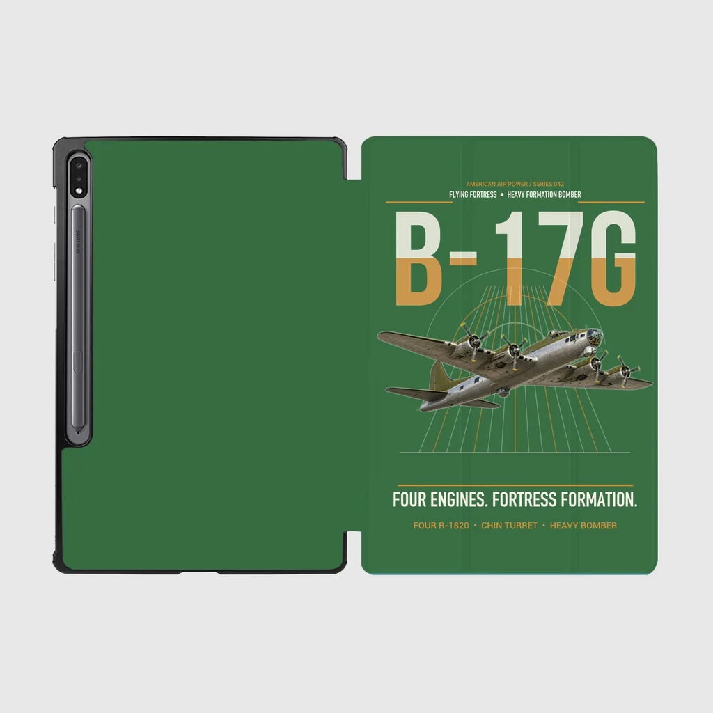B-17G Flying Fortress design on green samsung tablet tablet case