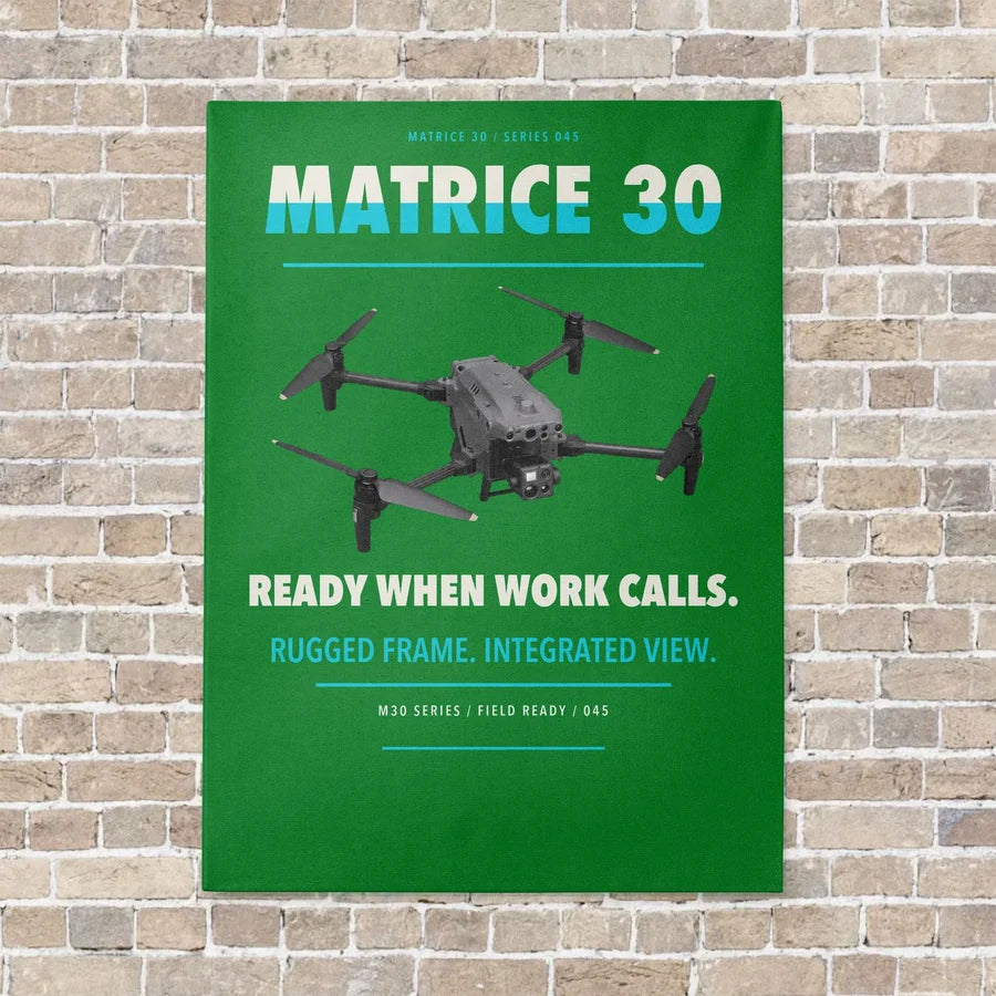 DJI Matrice 30 vertical canvas print - no frame - green background