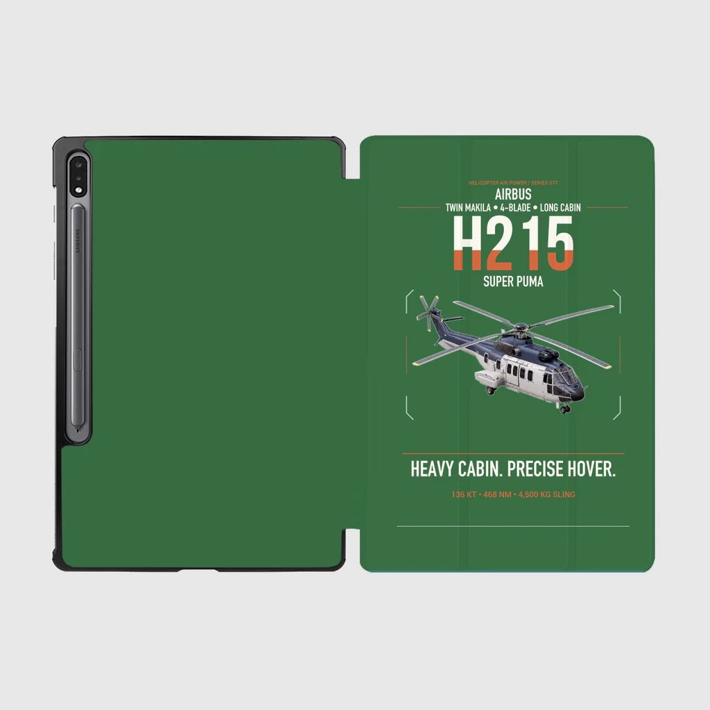 Airbus H215 design on green samsung tablet tablet case