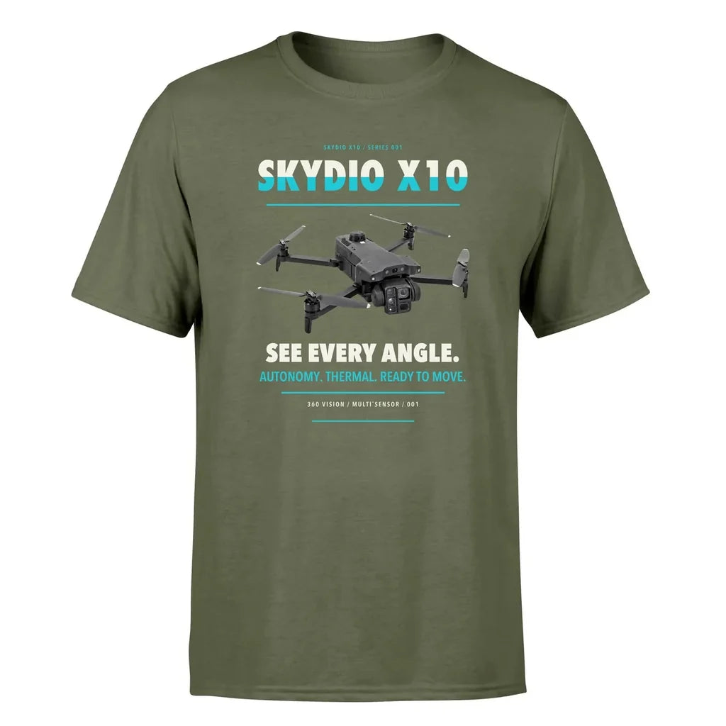 Skydio X10 design on green army single side