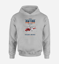 Thumbnail for Leonardo AW189 design on light gray double-side hoodie, single-side print
