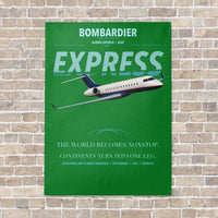Thumbnail for Bombardier Global Express vertical canvas print - no frame - green background