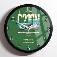 Thumbnail for Cessna T210N Centurion design on green framed wall clock