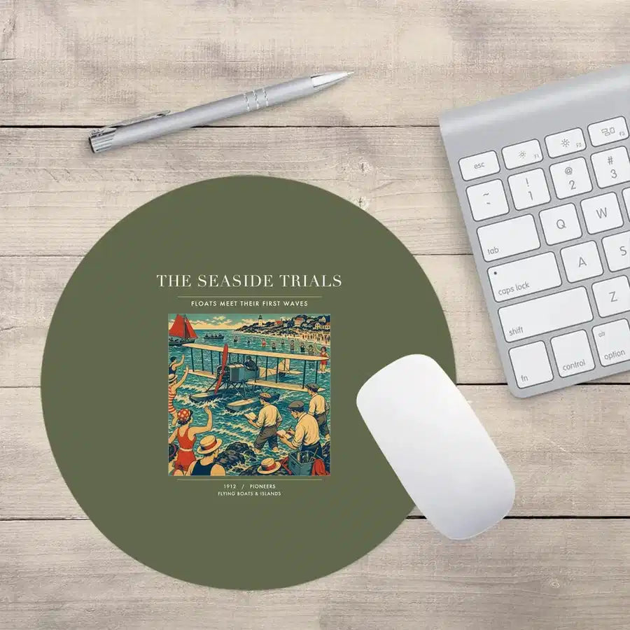VINTAGE G4328 - The Seaside Trials - Designed Mouse Pads design on greenarmy round