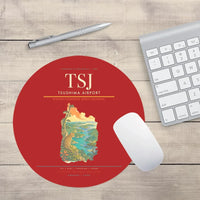 Thumbnail for Tsushima Airport (TSJ) design on red round mouse pad