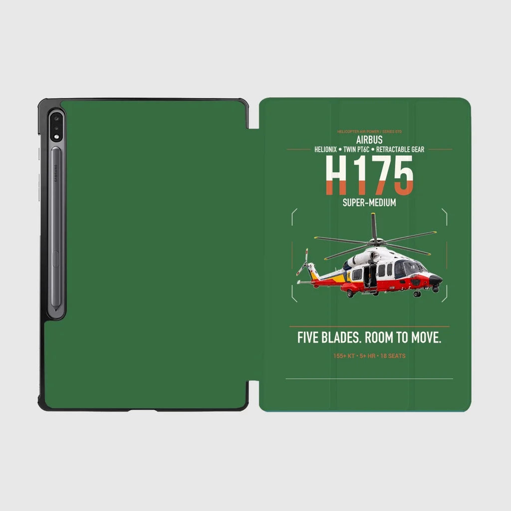 Airbus H175 design on green samsung tablet tablet case