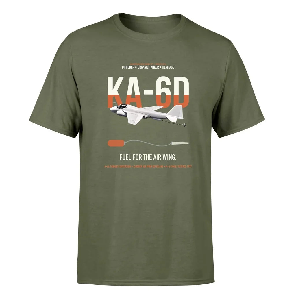 KA-6D Intruder design on green army double-side t-shirt, single-side print