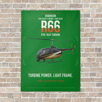 Thumbnail for Robinson R66 vertical canvas print - no frame - green background