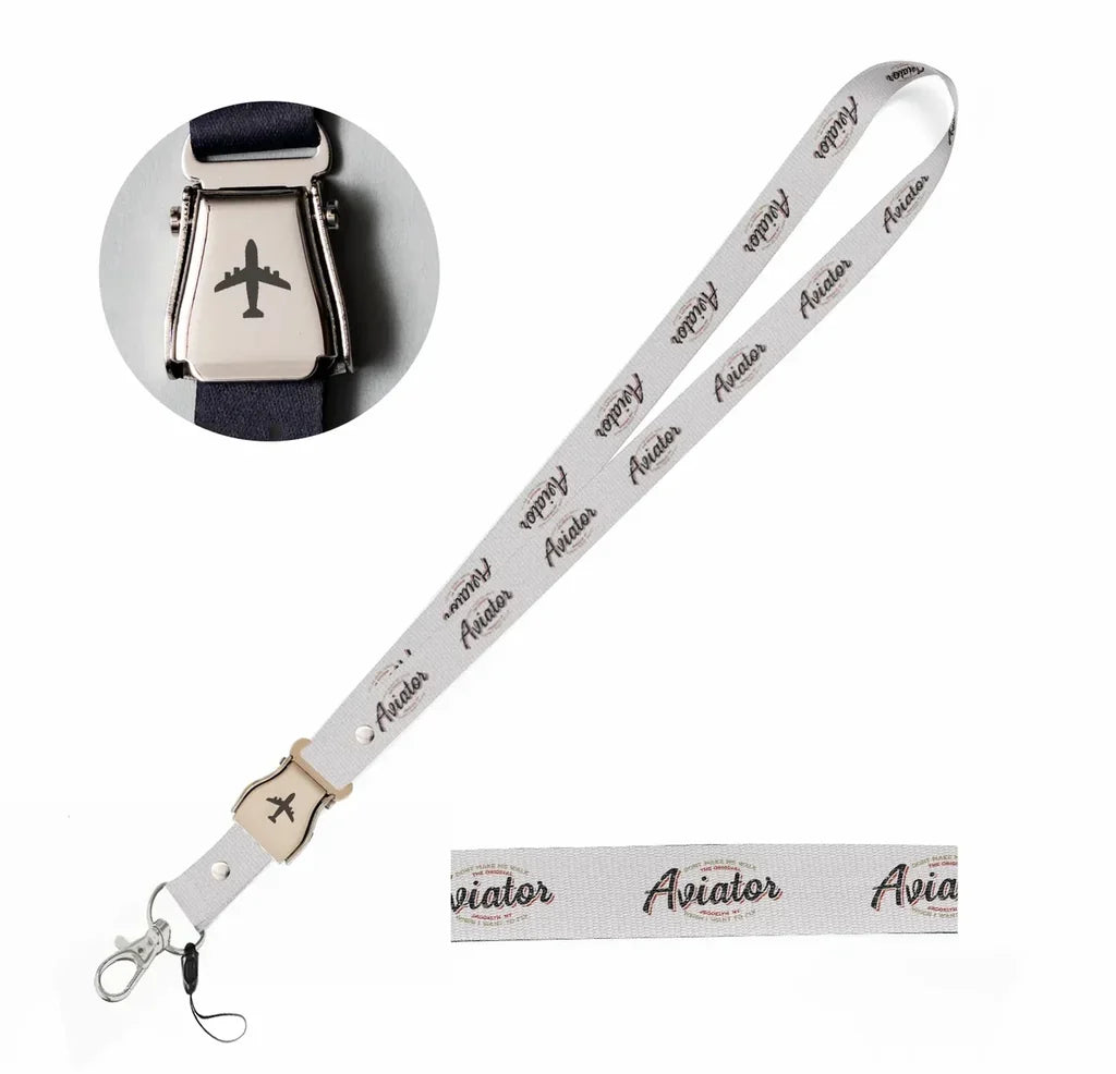 Aviator - Dont Make Me Walk seat belt lanyard - white