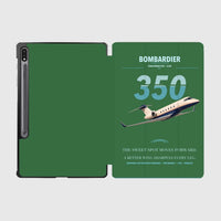 Thumbnail for Bombardier Challenger 350 design on green samsung tablet tablet case