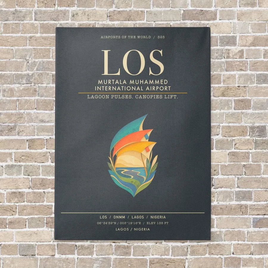 Murtala Muhammed International Airport LOS - Canvas Framed - Gray