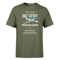 Thumbnail for Cessna Citation M2 Gen2 design on green army double-side t-shirt, single-side print