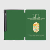 Thumbnail for Liverpool John Lennon Airport (LPL) design on green samsung tablet tablet case