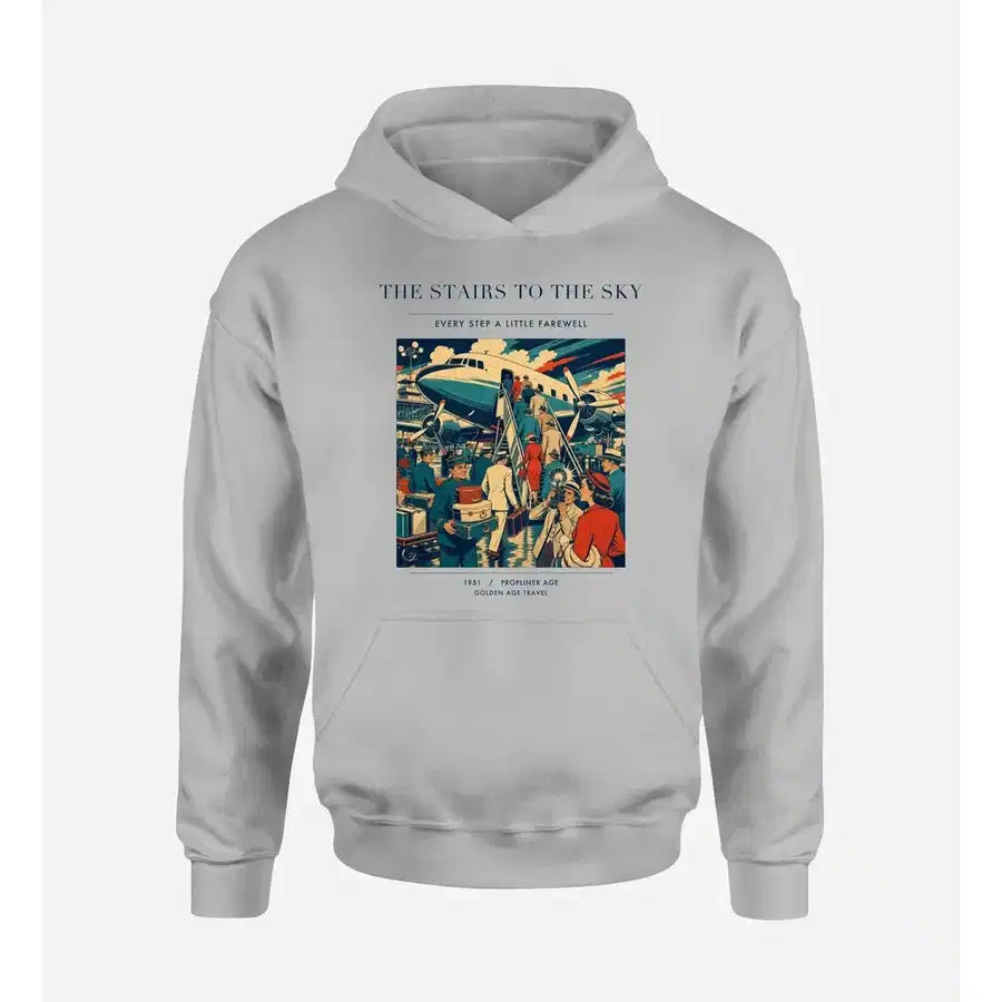 VINTAGE G4214 - The Stairs To The Sky - Premium Hoodie design on lightgray premium