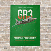 Thumbnail for Hawker Siddeley Harrier GR3 vertical canvas print - no frame - green background