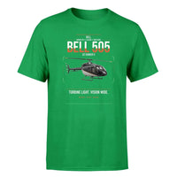 Thumbnail for Bell 505 Jet Ranger X design on green t-shirt, single-side print