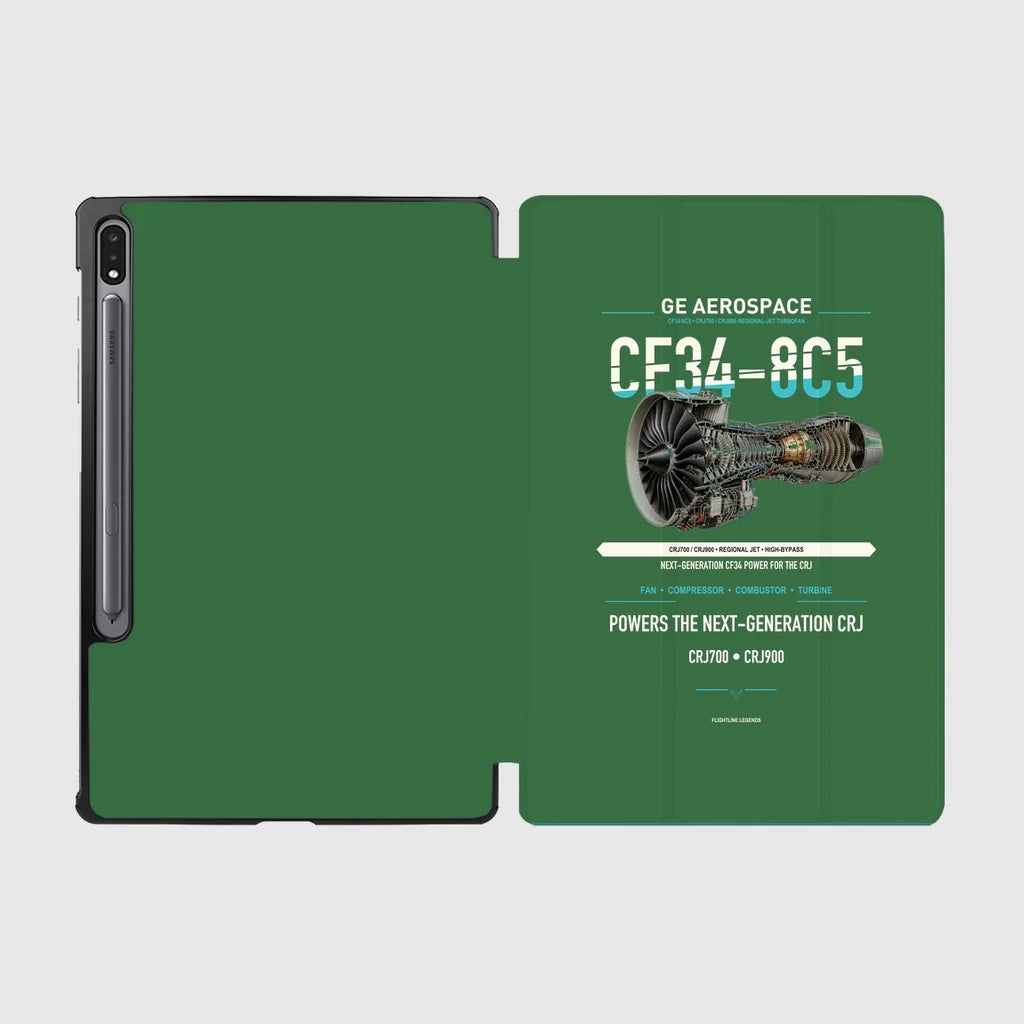 CF34-8C5 design on green samsung tablet tablet case