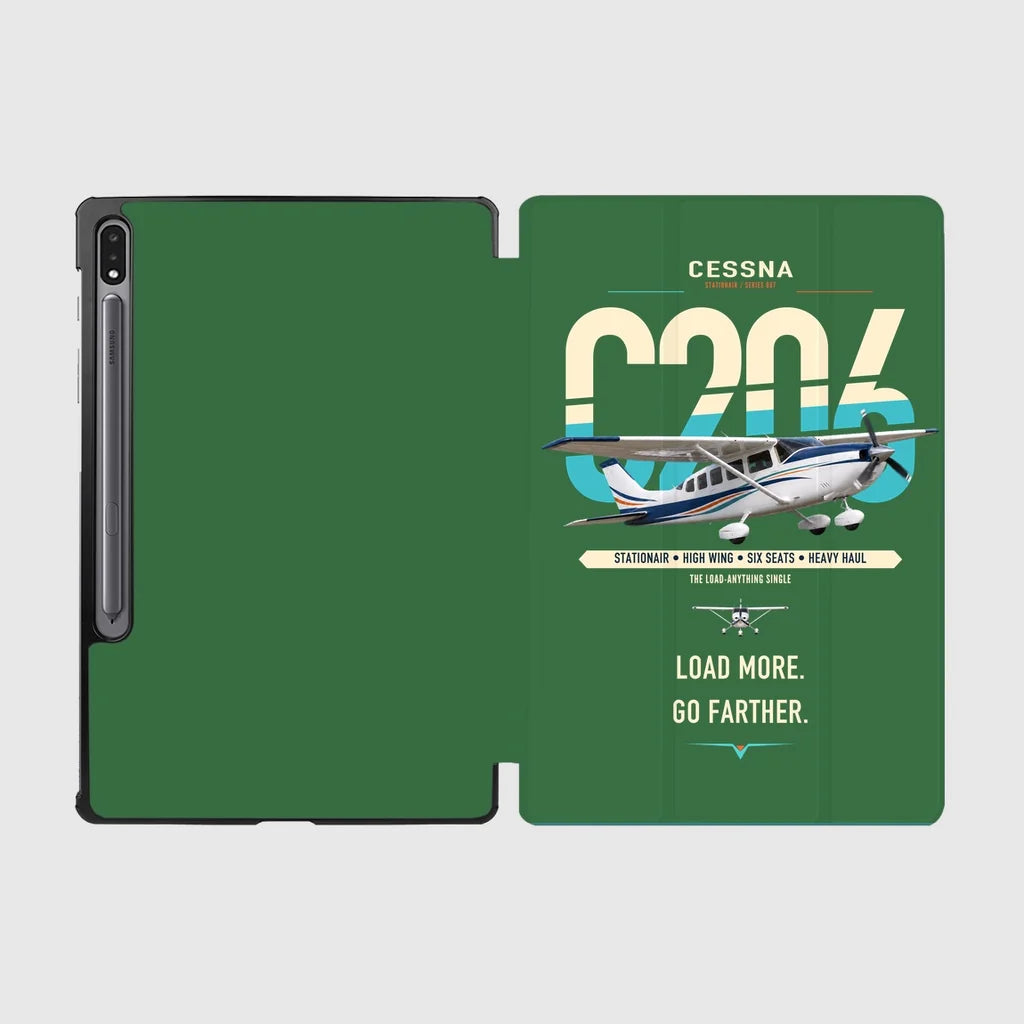 Cessna 206 Stationair design on green samsung tablet tablet case