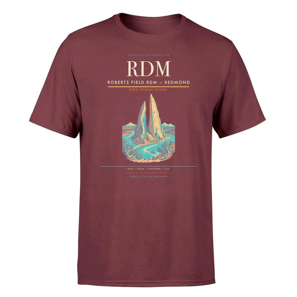 Roberts Field (RDM) T-Shirt single-side front print in Dark Red | roberts-field-rdm-double-side-t-shirt