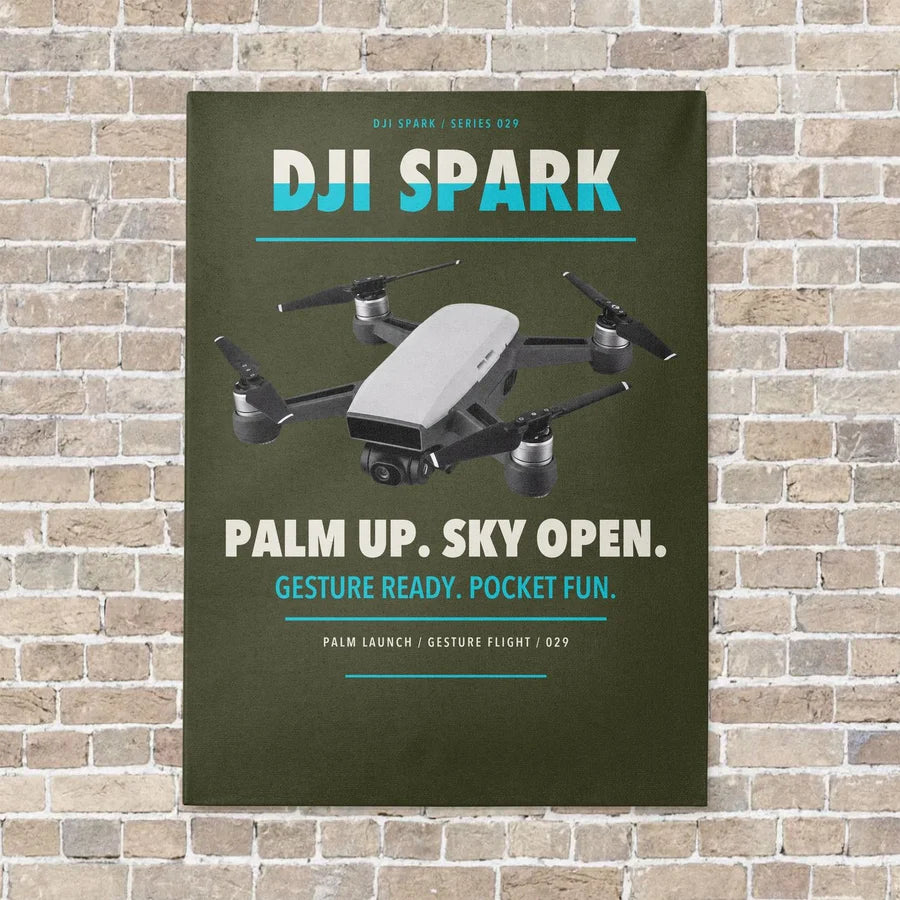 DJI Spark vertical canvas print - no frame - green army background