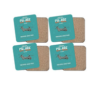 Thumbnail for Boeing Vertol CH-46E Sea Knight design on turquoise 4 pieces set coaster