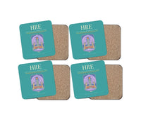 Thumbnail for Robert Gabriel Mugabe International Airport (HRE) design on turquoise 4 pieces set coaster