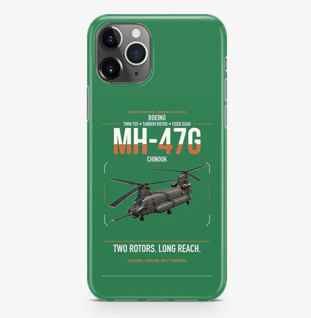Boeing MH-47G Chinook design on green magsafe iphone case, for iPhone Pro Max