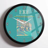 Thumbnail for Erfurt-Weimar Airport (ERF) design on turquoise framed wall clock