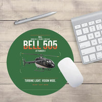 Thumbnail for Bell 505 Jet Ranger X design on green round mouse pad